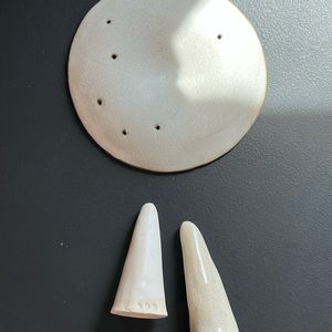 Set of 3 BDB Ceramics / Stud Earring Dome + Ring Cones